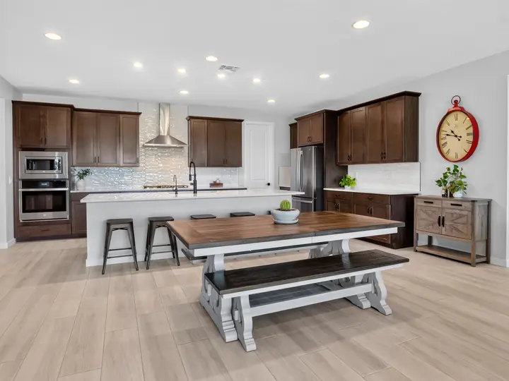 Family home kitchen with island seating